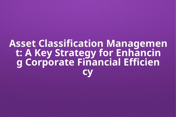 Asset Classification Management: A Key Strategy for Enhancing Corporate Financial Efficiency